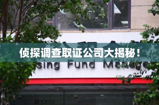 南昌侦探调查取证公司大揭秘！