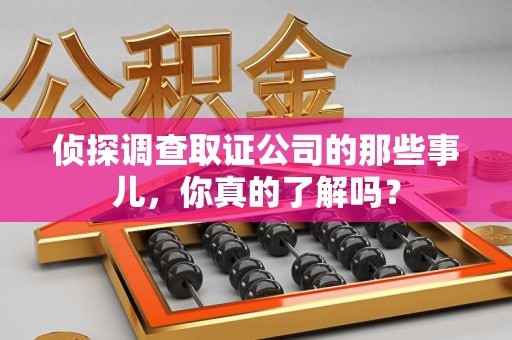 南昌侦探调查取证公司的那些事儿，你真的了解吗？