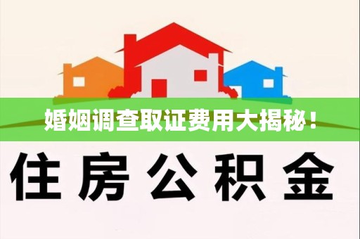 南昌婚姻调查取证费用大揭秘！