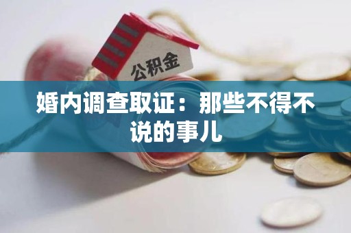 南昌婚内调查取证：那些不得不说的事儿