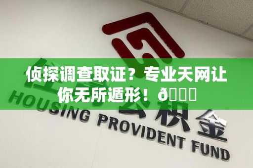 南昌侦探调查取证？专业天网让你无所遁形！😎