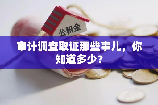 南昌审计调查取证那些事儿，你知道多少？