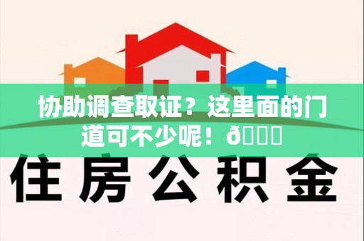 南昌协助调查取证？这里面的门道可不少呢！😎