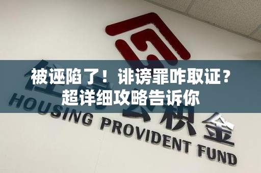 南昌被诬陷了！诽谤罪咋取证？超详细攻略告诉你