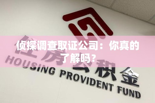 南昌侦探调查取证公司：你真的了解吗？